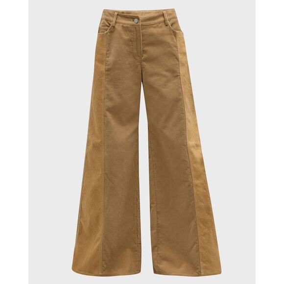 TWP Styles Two-Tone Corduroy Pants Camel Wide Leg Mid Rise Size 6 - Picture 6 of 14